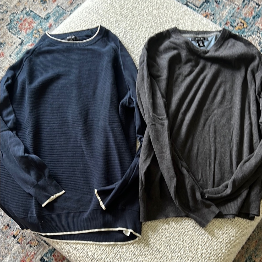 Men's Navy and Gray Sweater Set of Two